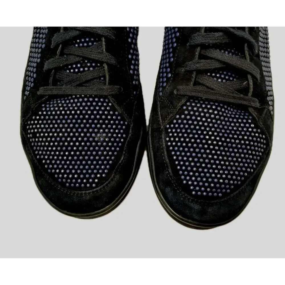 Gucci Coda Bead Dots High Top Sneakers Men 7.5 G Dark Blue Black LIMITED EDITION
